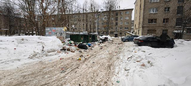 Жители дома на Лежневской жалуются на грязную контейнерную площадку